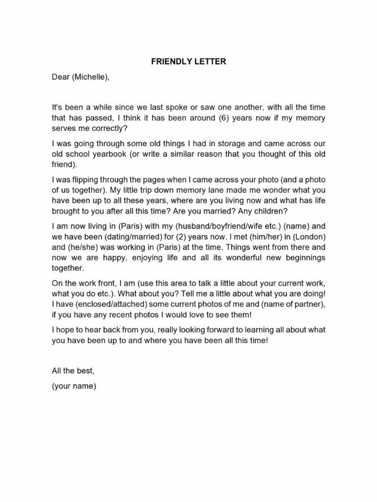 Friendly Letter PDF