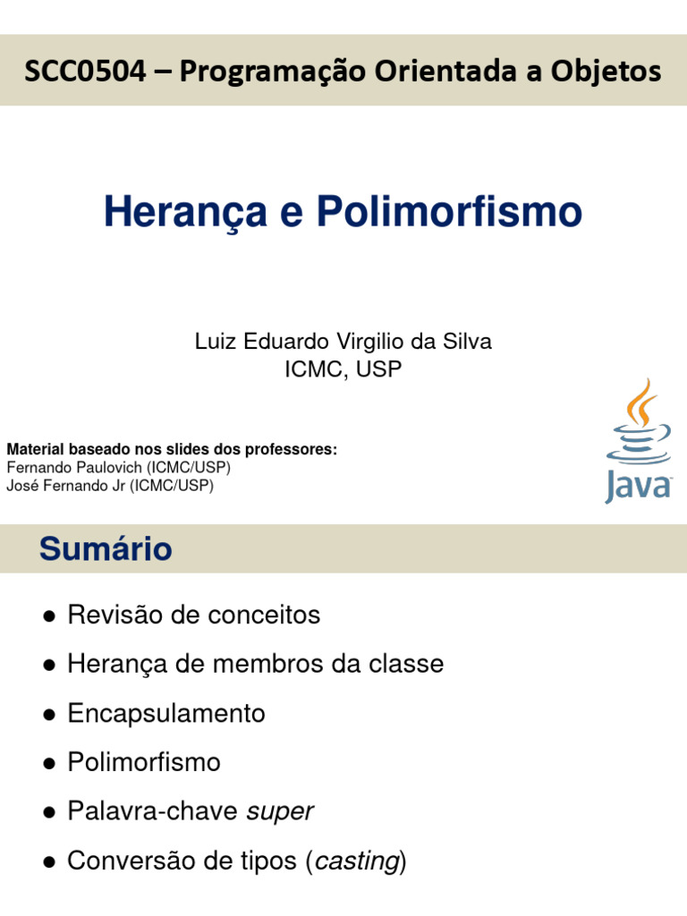 Herança e Polimorfismo em POO | PDF | Classe (programação de ...