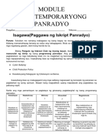 2:kontemporaryong Panradyo: Isagawa (Paggawa NG Iskript Panradyo)