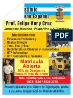 Instituto Hondureño Español Prof Felipe Nery Cruz Volante 26 11 2022 