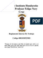 15a.REGLAMENTO INTERNO DE TRABAJO Instituto "Hondureño Español Profesor Felipe Nery Cruz"