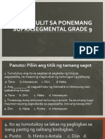 Pagsusulit Sa Ponemang Suprasegmental Grade 9