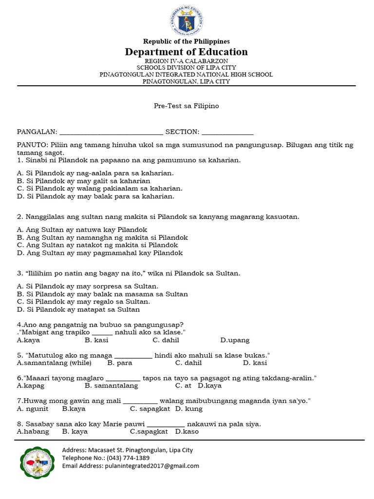 PRETEST | PDF