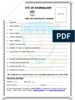 Certificate Courses Form