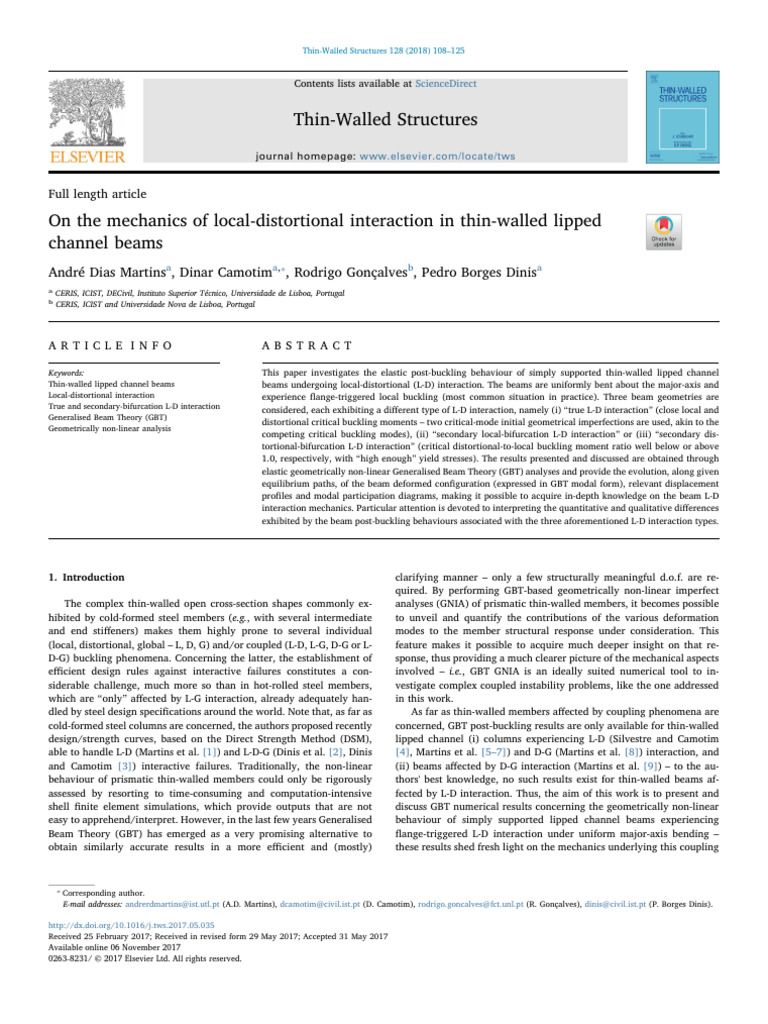 LD - Beams - Martins 2 | PDF | Buckling | Deformation (Engineering)
