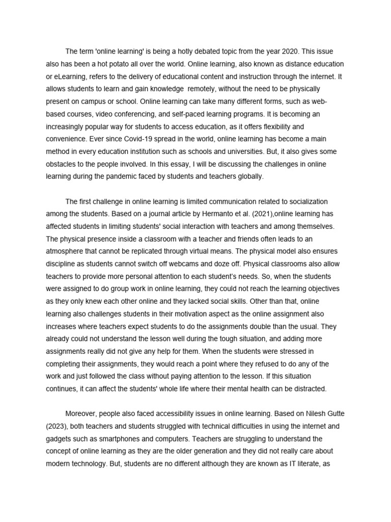 Challenges Of Online Learning Articles