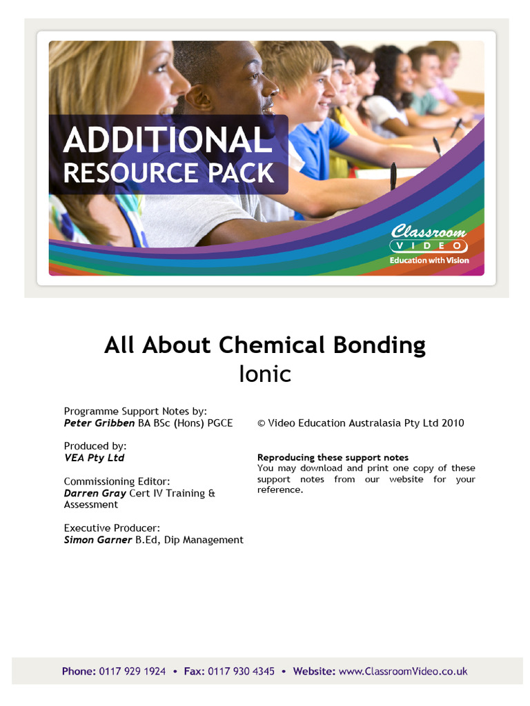 All About Chemical Bonding - Ionic | PDF | Ion | Chemical Bond