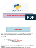 Xi-Cs-Nested Loop in Python