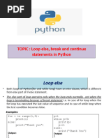 Xi-Cs-Loop Else-Break-Continue