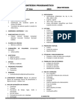 Conteúdo Programático de Língua Portuguesa - 5º Ano - 2023 - Completo
