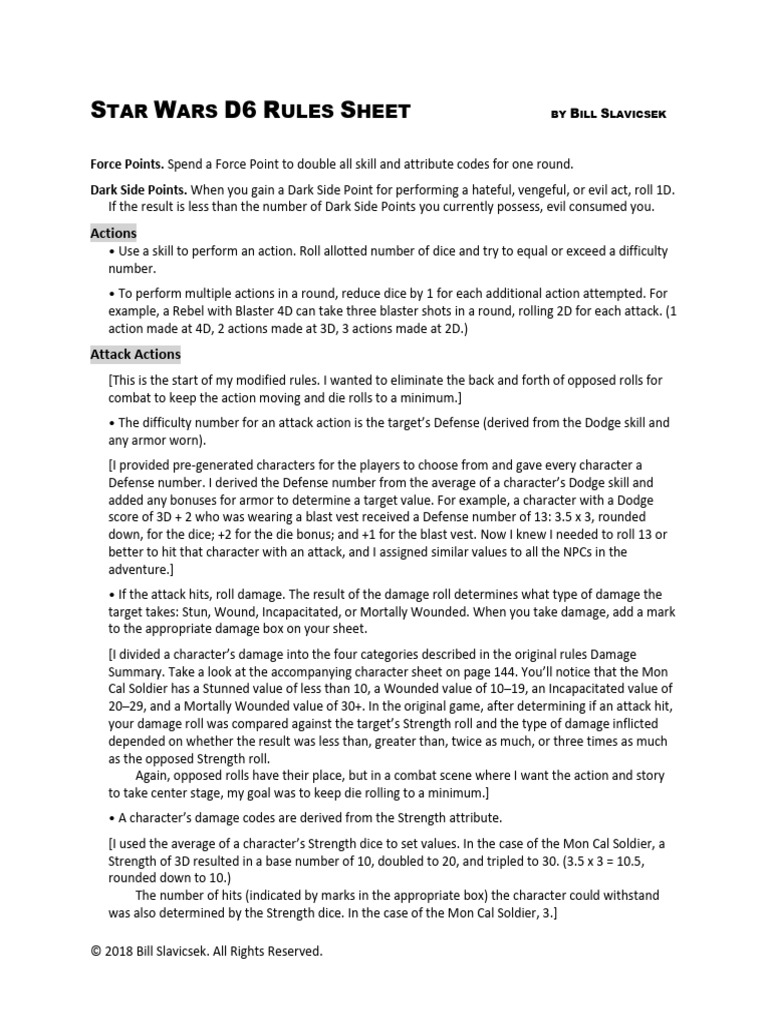  rule bill slavicsek 1e house rules sheet pdf role