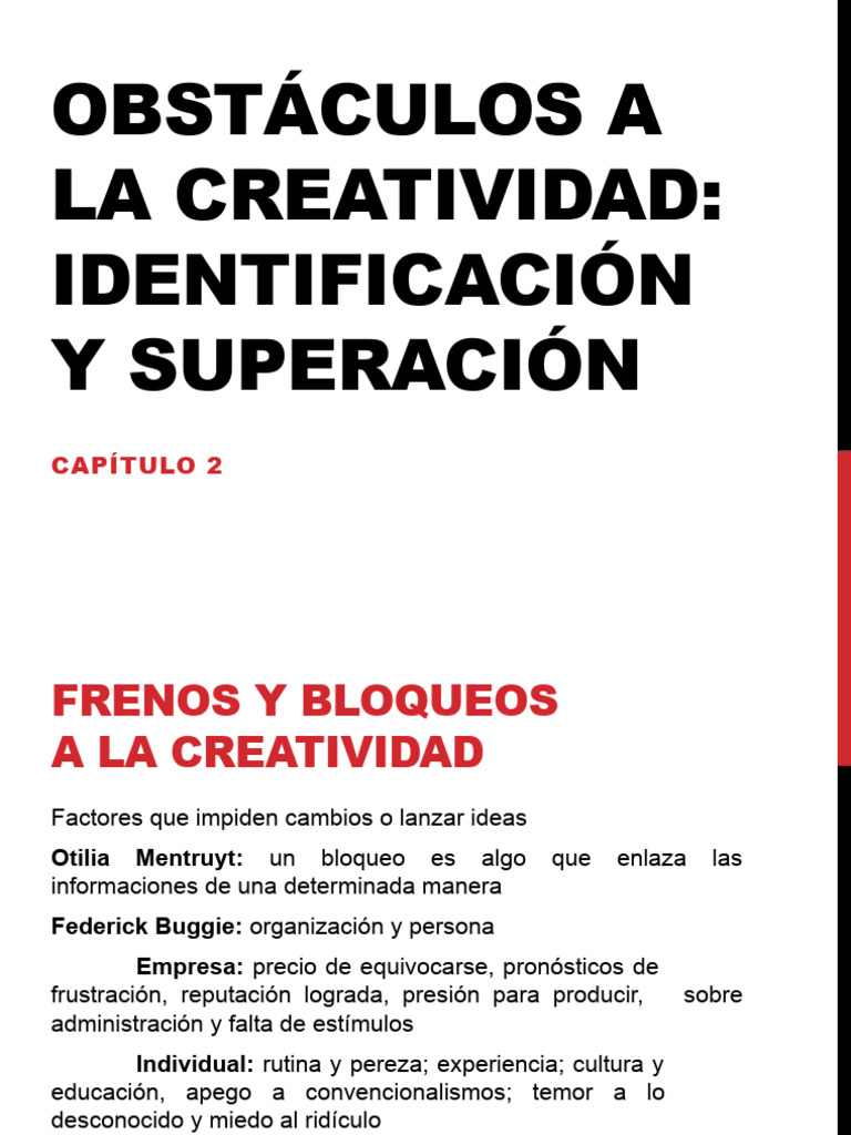 Clase 2 - Obstculos A La Creatividad - Identificacin y Superacin | PDF ...