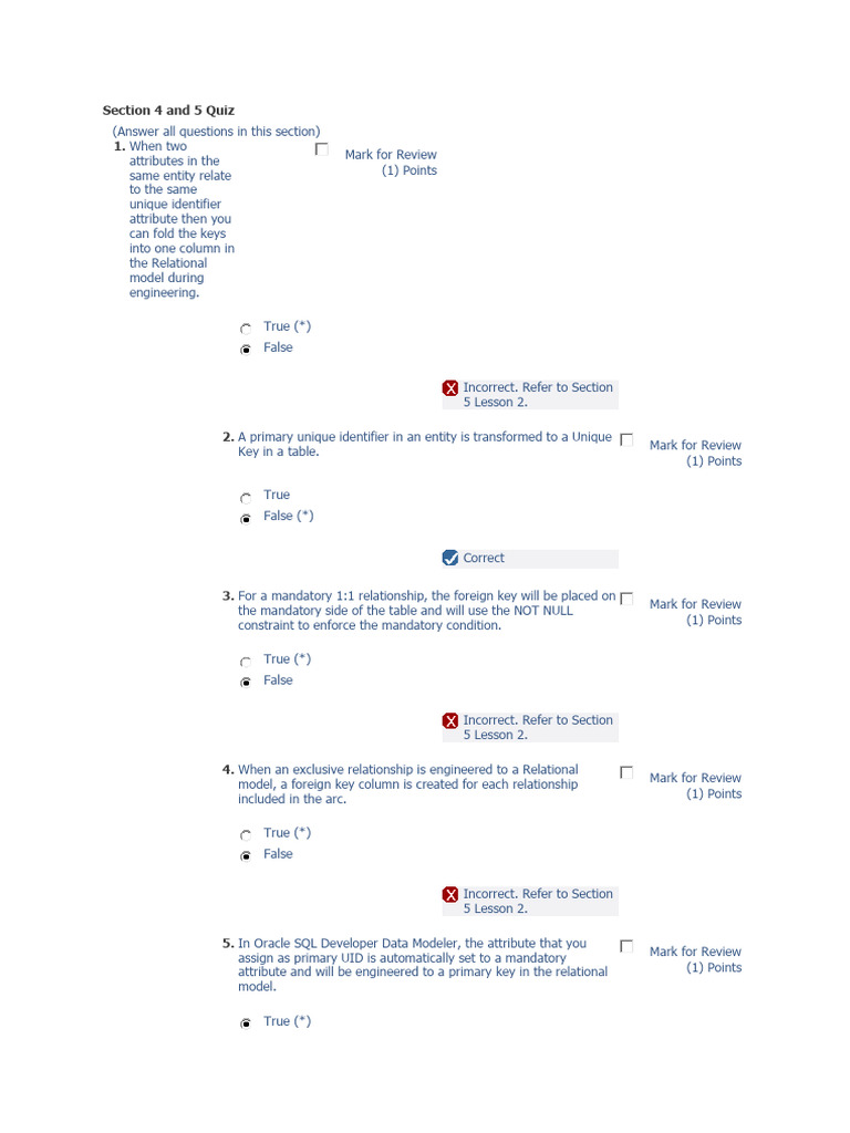 Database Table Attributes Quiz | PDF | Relational Model | Relational ...