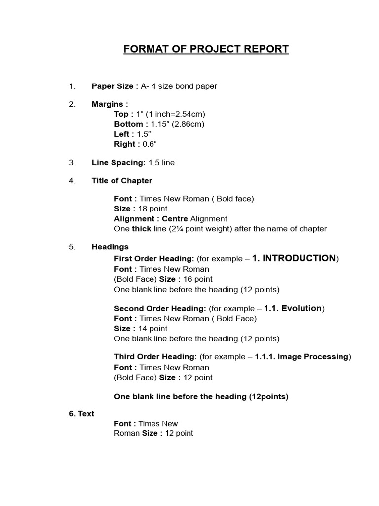 Project Report Formatting Guide | PDF | Times New Roman | Graphic Design