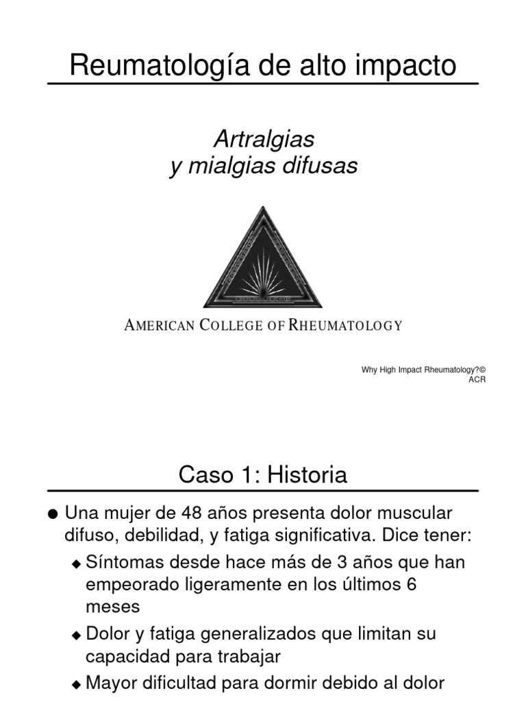Diffuse Arthralgias and Myalgias | PDF | Fibromialgia | Trastorno ...