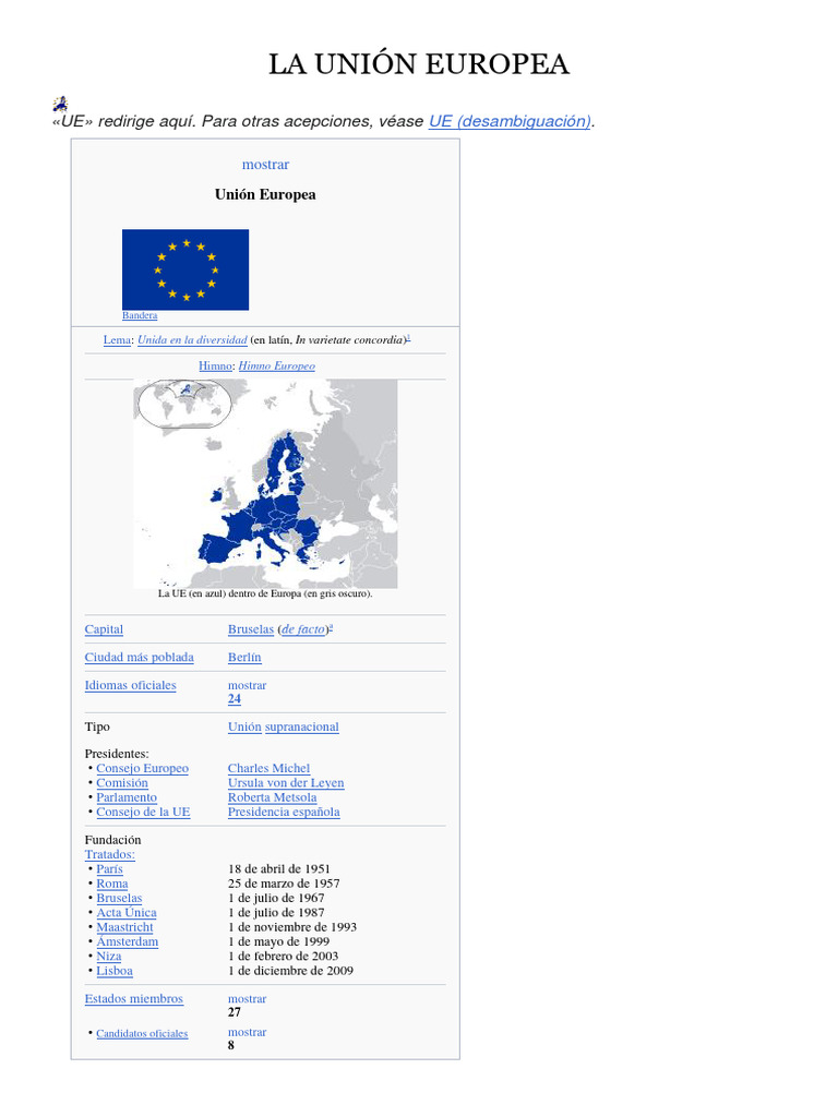 Tema 11 La Unión Europea | PDF | Unión Europea | Integración europea