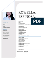 Rowella Espnosa Bio Data