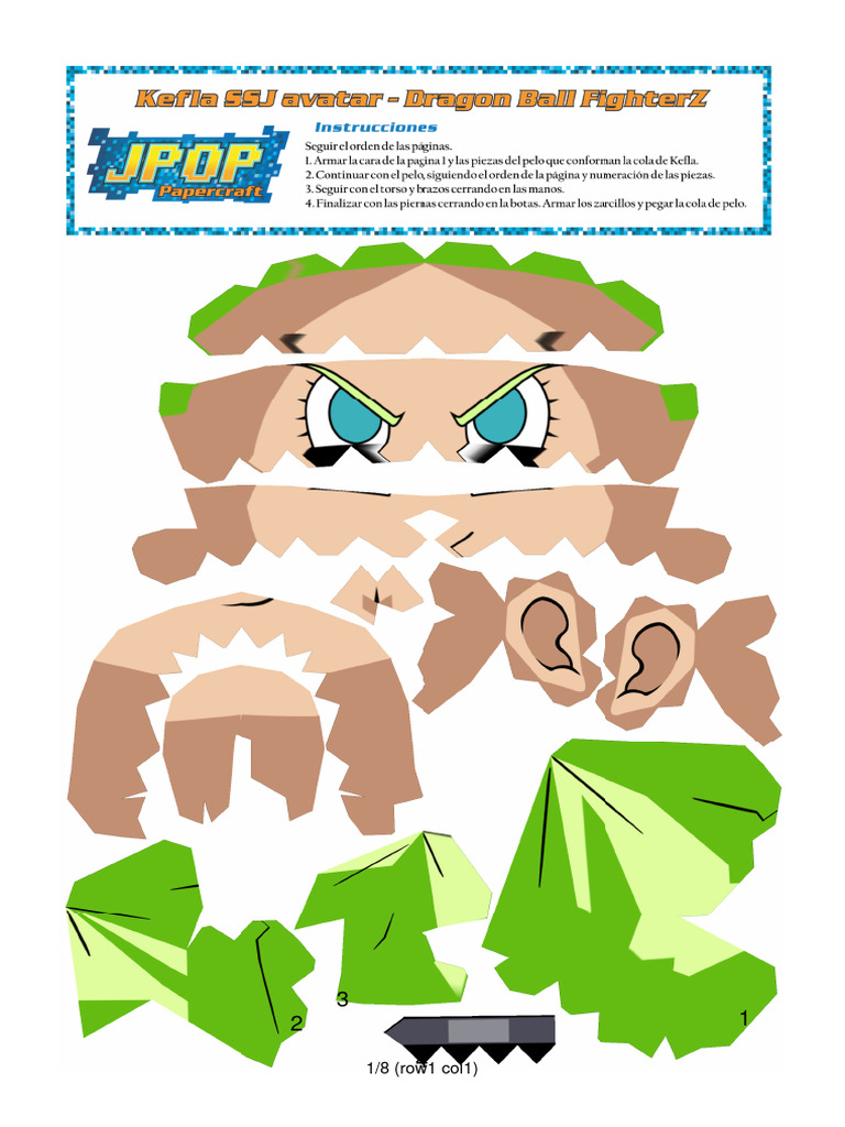 Kefla Avatar - Dragon Ball FighterZ - JPOPpapercraft (Nolines2) | PDF, image size:768x1024
