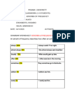 Adverbs of Frequency 40 Points Nov 14