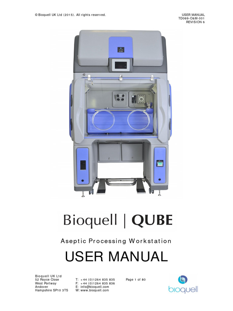 Bioquell QUBE User Manual | PDF | Technology & Engineering