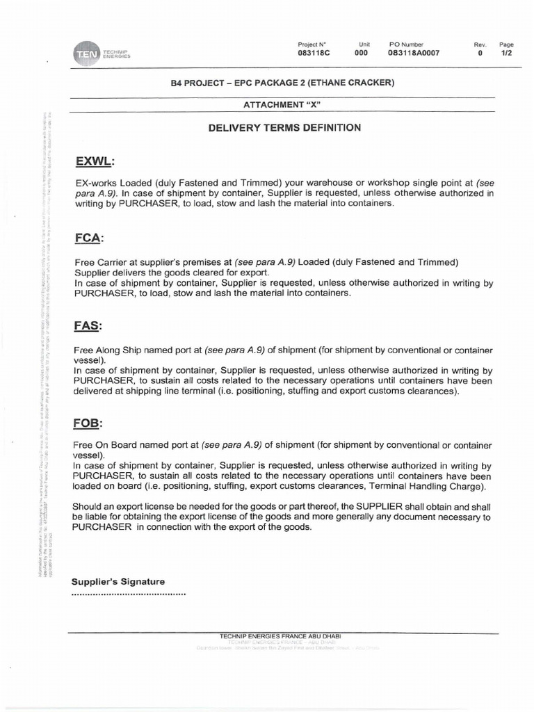 Delivery Trms Definition | PDF