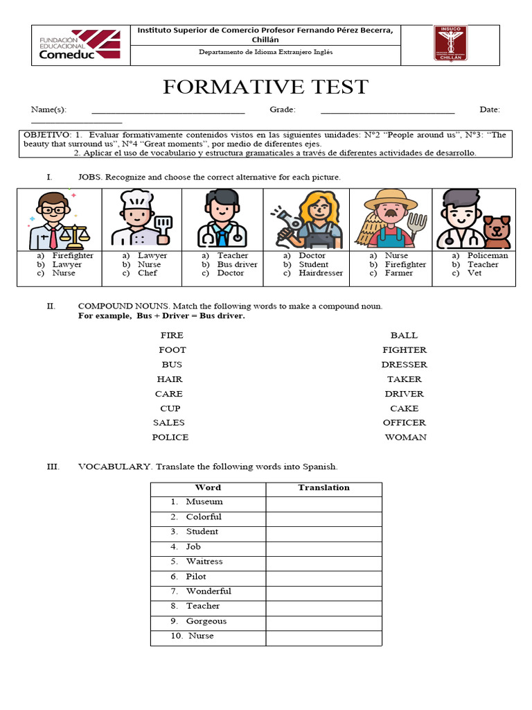 English Formative Test for Students | PDF | Languages | Foreign ...