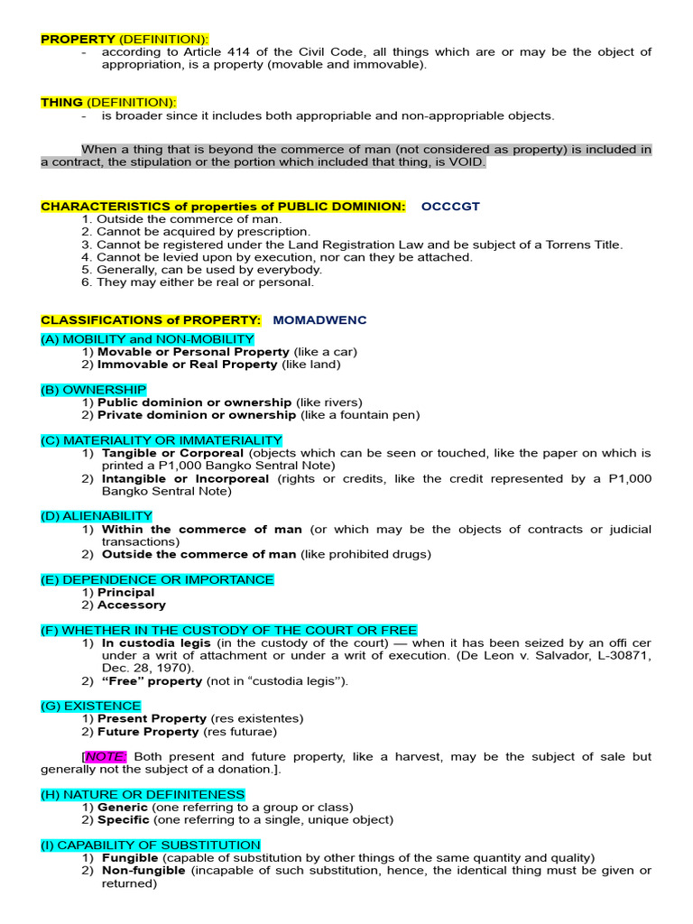Classification of Property Types | PDF | Property | Ownership