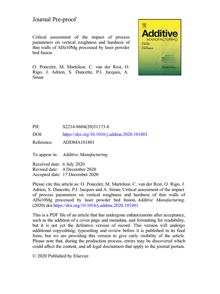 ミッシェル様 Poncelet Et Al. (2021) - Critical Assessment of The Impact