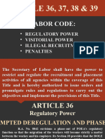 LABOR LAW 1 - ARTICLE 36 To 39