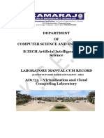 AD1735 - Virtualization and Cloud Computing Lab Manual