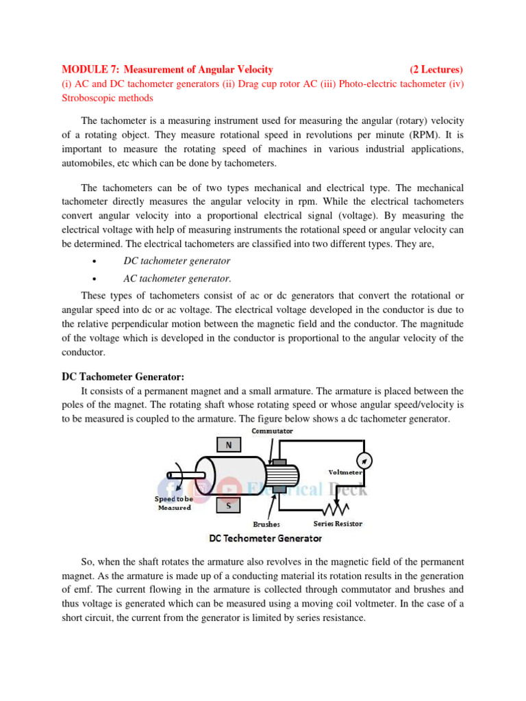 Understanding Tachometer Generators | PDF | Electric Generator | Inductor, image size:768x1024