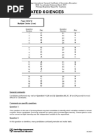 Co-Ordinated Sciences: Number Key Number Key