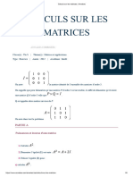 Calculs Sur Les Matrices - Annabac