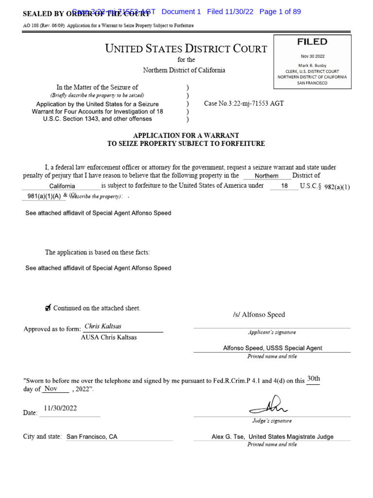 Application and Affidavit | PDF | Cryptocurrency | Search Warrant