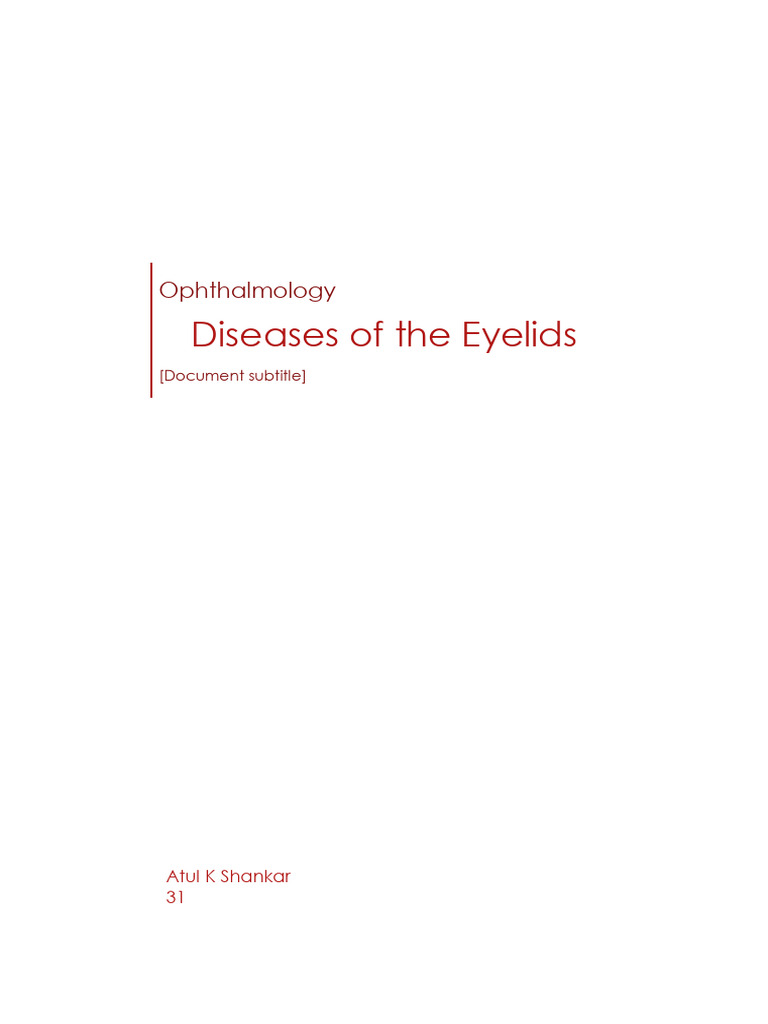 Ophthalmology - Diseases of The Eyelids | PDF | Medical Specialties ...