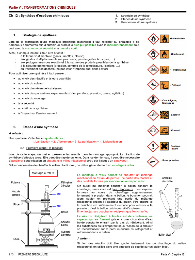 Stratégies et Rendement en Synthèse Chimique | PDF | Synthèse chimique ...