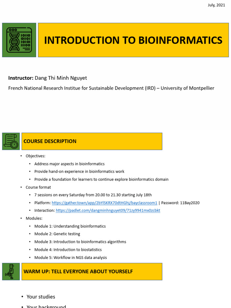 Module1 Understanding Bioinformatics | PDF | National Center For ...