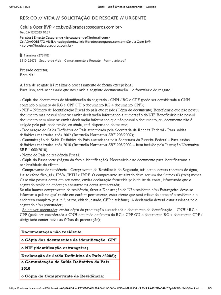 Documentos Solicitados | PDF | Documento | Brasil