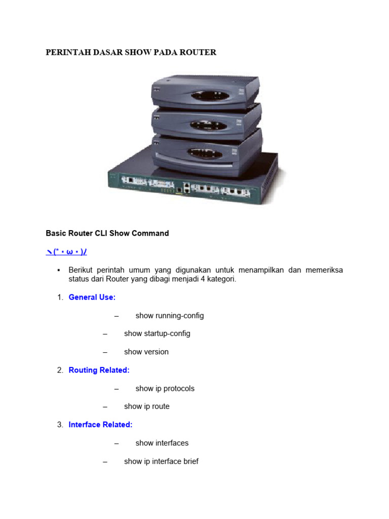 Perintah Dasar Show Pada Router | PDF | Komputer