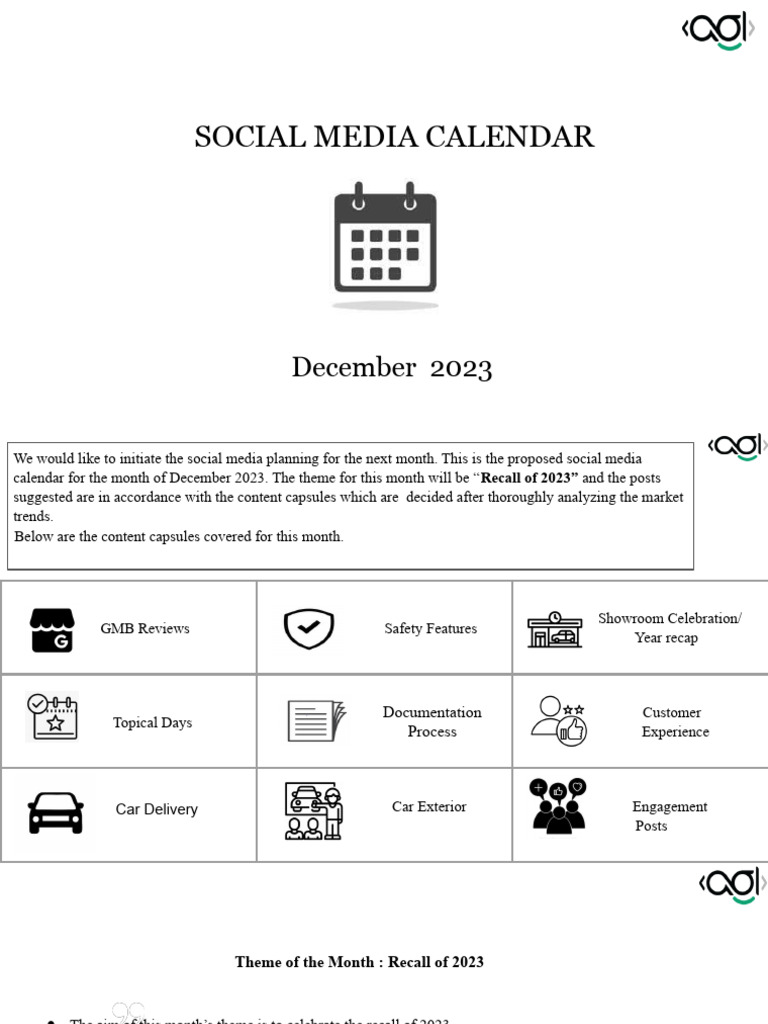 Social Media Calendar December 2023 | PDF | Transport | Vehicle Technology