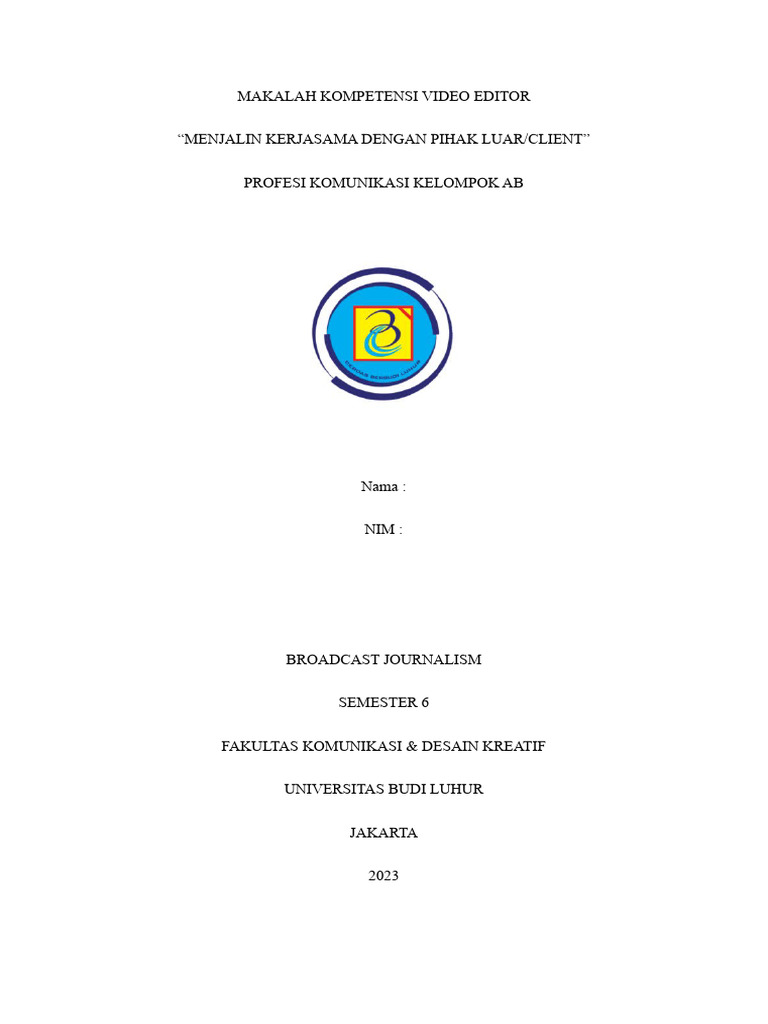 Makalah kompetensi video editor pdf