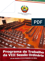 Programa de Trabalho Da VIII Sessão Ordinária 19 - 10 - 2023