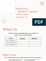 Equation of Circle Math 10 LESSON 1