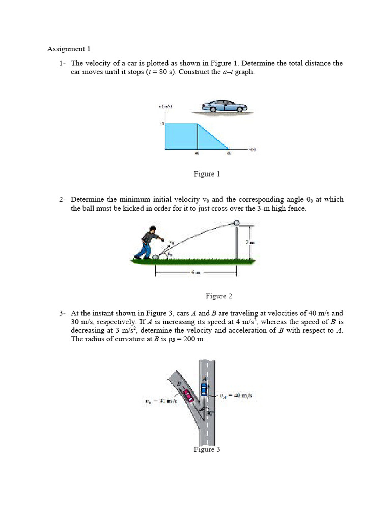 Physics Assignment: Motion Analysis Tasks | PDF