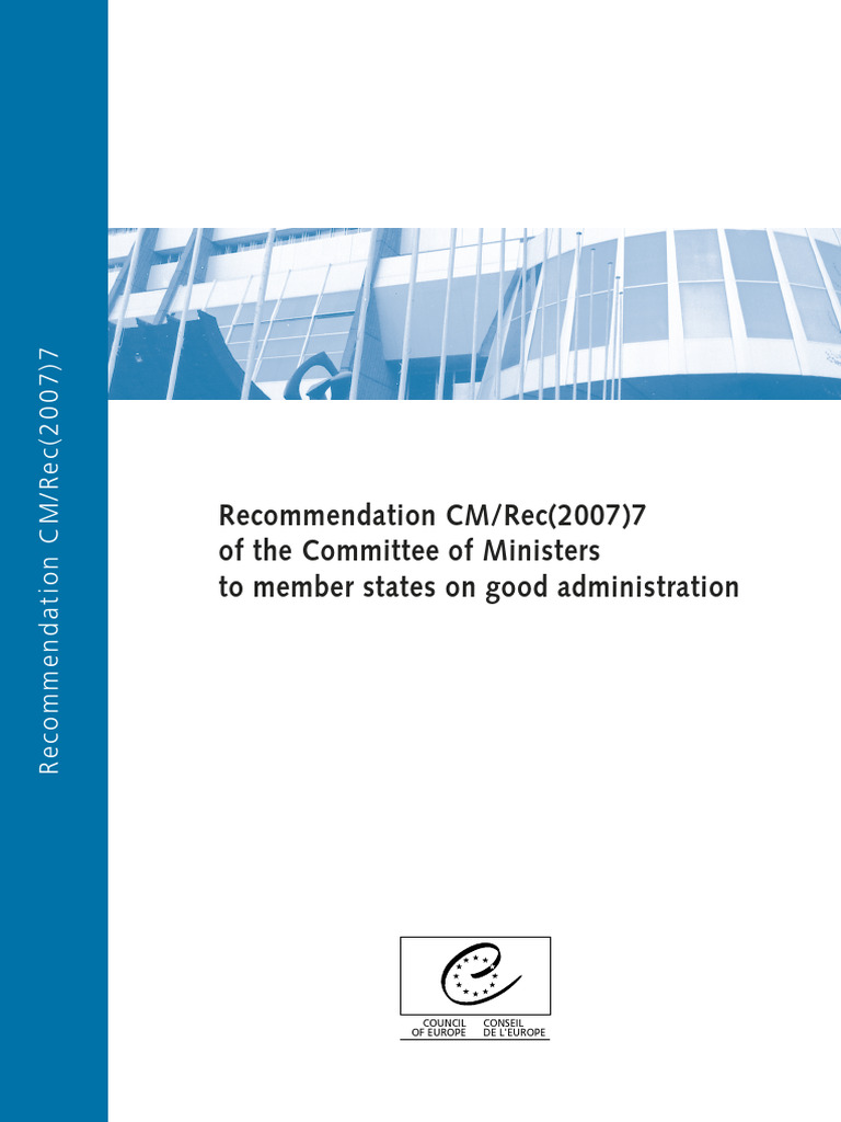 CoE Recommendation On Good Administration | PDF | Administrative Law ...