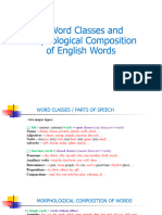 Word Classes and Morphological Composition of English Words