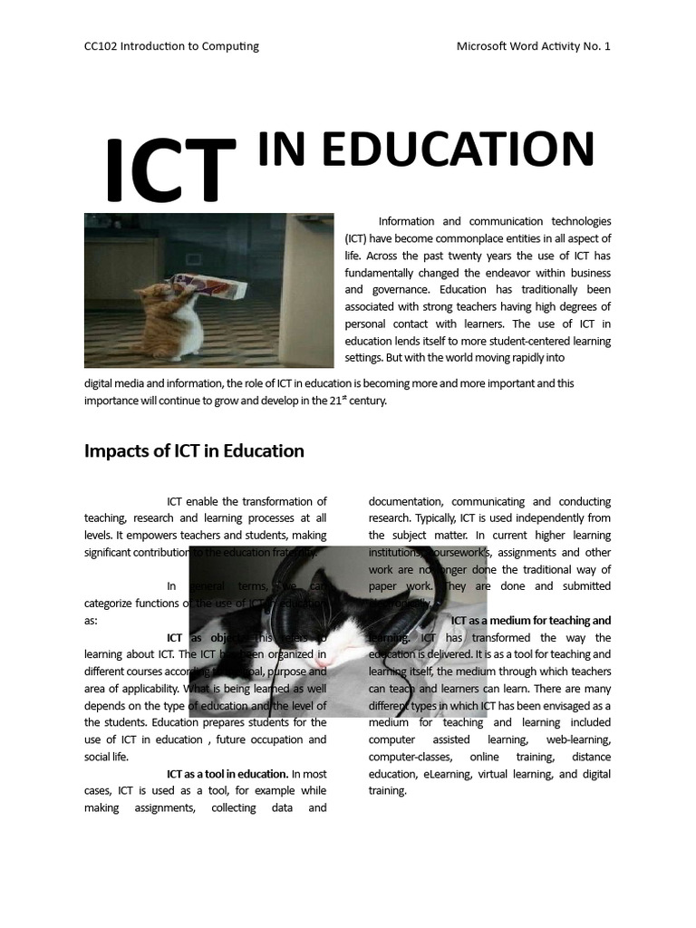 Impact of ICT in Education | PDF | Educational Technology | Computing