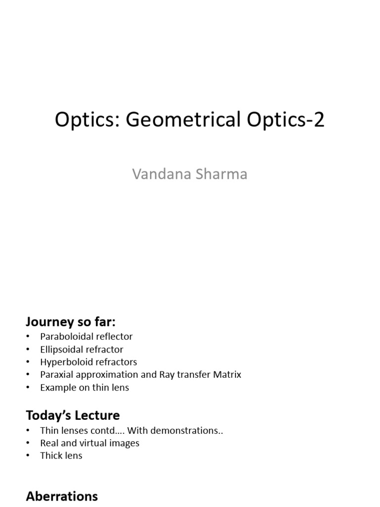 Optics 5 6 Geometrical Optics 2 PDF Optics