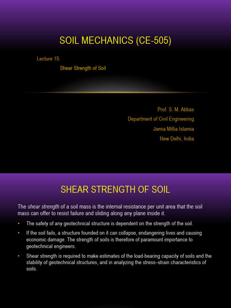 Shear Strength of Soil Lecture | PDF | Strength Of Materials ...