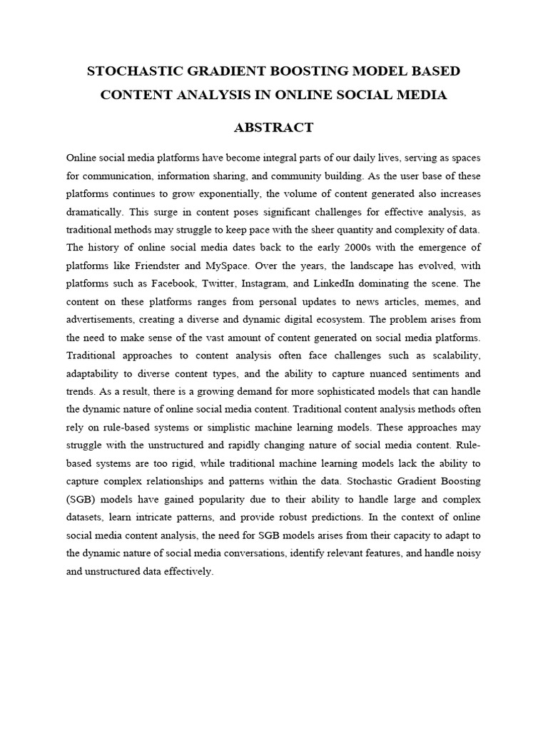 SGB Model for Social Media Content Analysis | PDF | Machine Learning ...